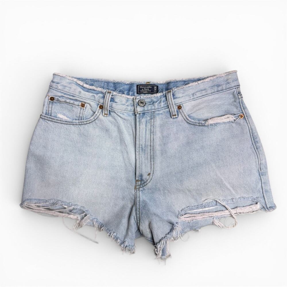 Abercrombie & Fitch Shorts 2 Pair Blue Jean Annie High Rise Cutoff Distressed 30 - Picture 6 of 8